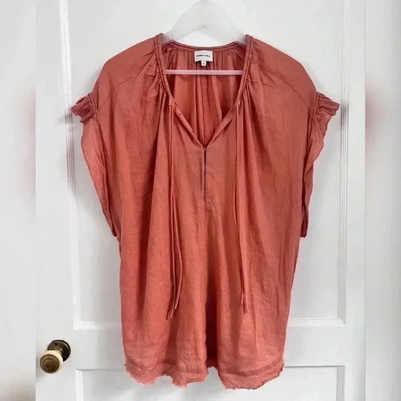 Bimba Y Lola Boho Peasant Coral Blouse - Picture 1 of 3